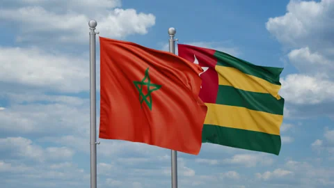 Togo and Morocco two flags Stock Footage 269334105
