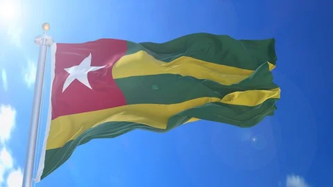 Togo animated flag pack in 3D and isolated background Stock Footage 119930810