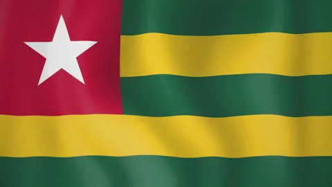 Togo animated flag. Seamless loop. 4K Video stock 145465972