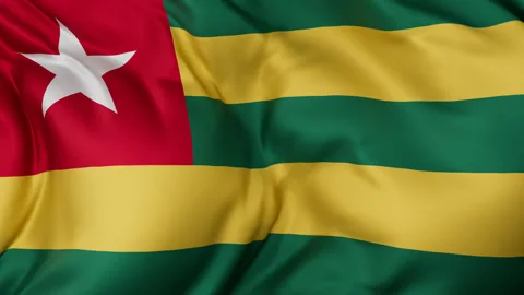 Togo cloth flag background loop Stock Footage 310850900