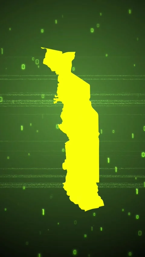 Togo Digital Map Intro Stock Footage 258837485