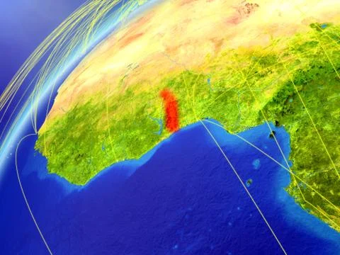Togo on Earth with network Stock Illustration