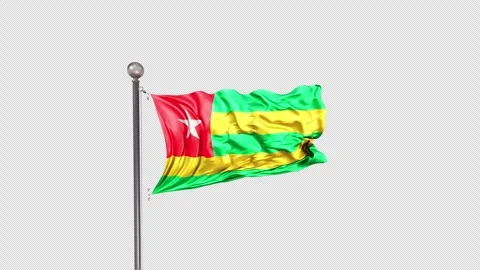 Togo Flag  Animation Loop Include Alpha 3D Rendering Stock-Footage 312110254