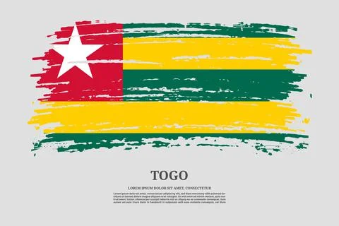 Togo flag with brush stroke effect and information text poster, vector Stockillustratie