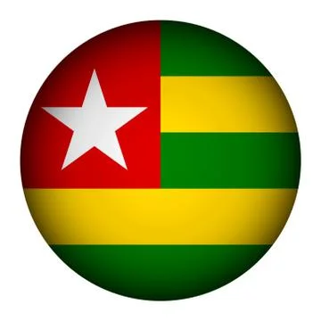 Togo flag button. Stock Illustration