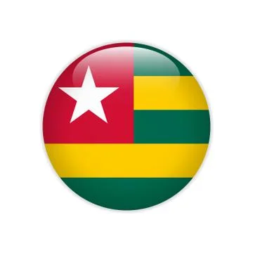 Togo flag on button Stock Illustration