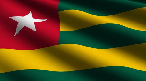 Togo flag close up Stock Footage 5090433