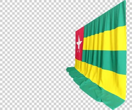Togo Flag Curtain in 3D Rendering called Flag of Togo Stock-Illustration