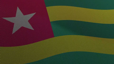 Togo Flag Digital Particle Waving Seamless Loop Animation Stock Footage 339303544