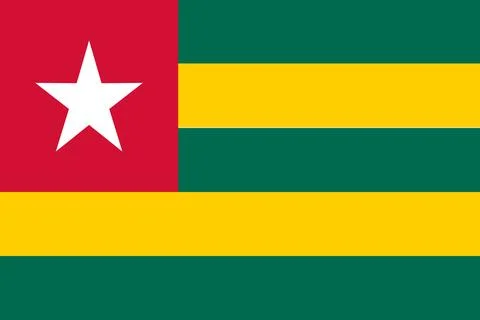 Togo flag flat vector illustration Stock Illustration