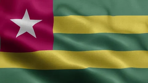 Togo flag Front Video stock 318670191