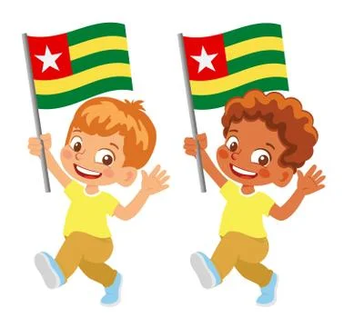 Togo flag in hand set Stock Illustration