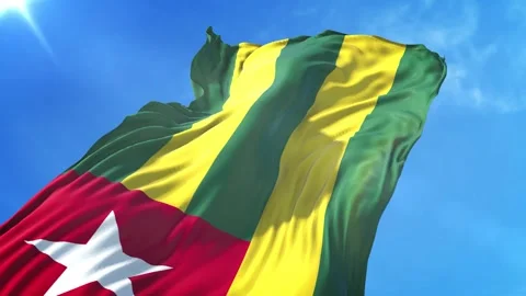 Togo Flag Low Angle View Stock Footage 295698850