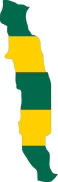 Togo Flag in Map, Togo Map with Flag, Country Map, Togo Map with Flag, Nati.. Illustrazione stock