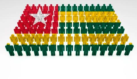 Togo flag parade Stock Illustration