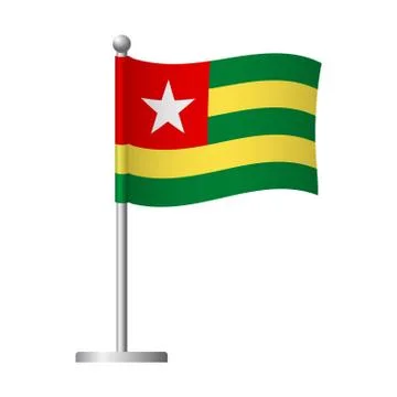 Togo flag on pole icon Stock Illustration