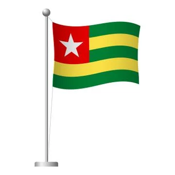 Togo flag on pole icon Stock Illustration