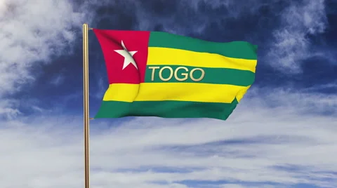Togo flag with title waving in the wind. Looping sun rises style.  Animation Stock Footage 48914513