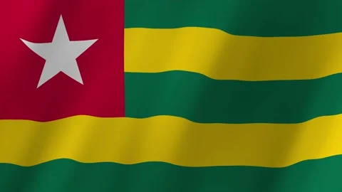 Togo flag waving animation Stock Footage 222844894