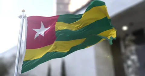 Togo-flag-waving-seamless-loop-4k-60fps Stock Footage 332235946