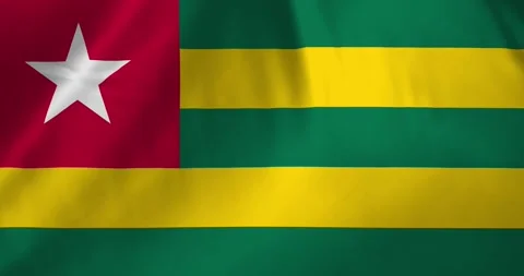 Togo flag waving with the wind background loop video animation Vídeos de archivo 327173698