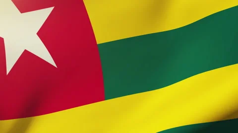 Togo flag waving in the wind. Looping sun rises style.  Animation loop Stock-Footage 48914458