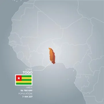 Togo information map. Stock Illustration