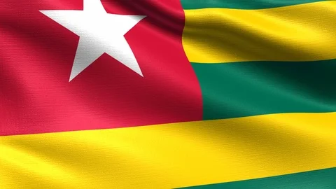 Togo Looping Flag 4K, Seamless looping with highly detailed fabric texture Vídeos de archivo 106595973