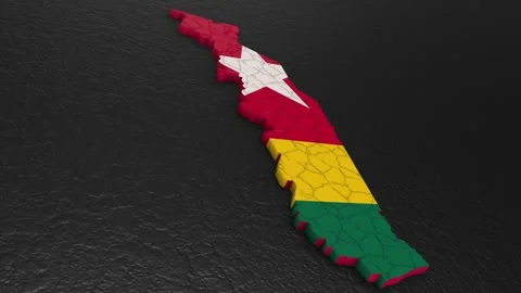 Togo map 3d. 3d map of Togo. Stock Footage 275852652