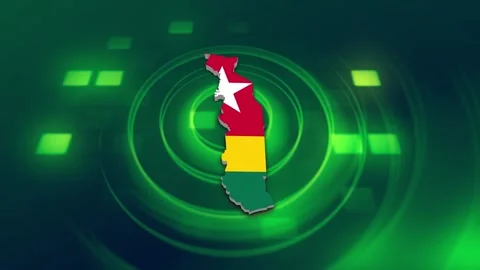 Togo Map and Flag Background Stock Footage 344030263