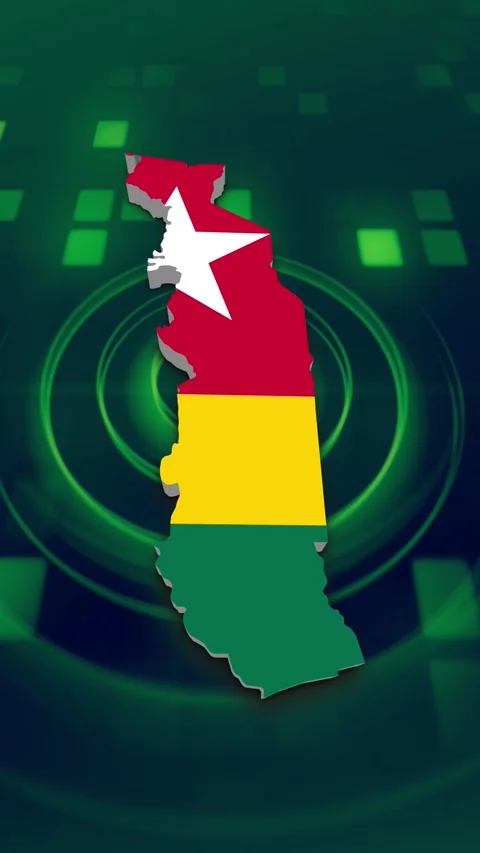 Togo Map and Flag Background Stock-Footage 347127302