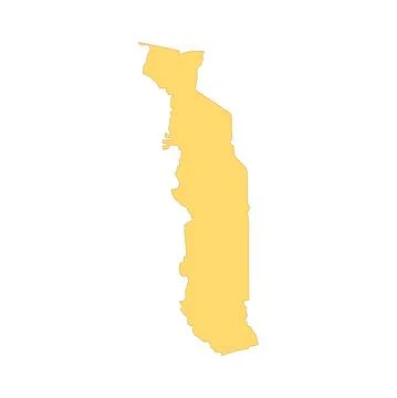 Togo map color line element. Border of the country. Stock Illustration