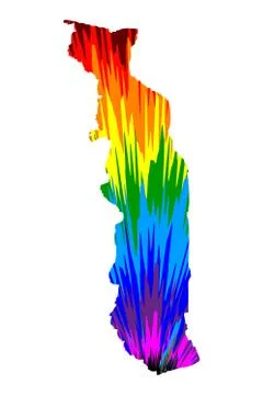 Togo - map is designed rainbow abstract colorful pattern, Togolese Republic m Stockillustratie