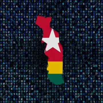Togo map flag on hex code illustration Stockillustratie