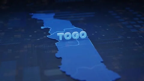 Togo Map Futuristic Digital Background Stock Footage 331523262