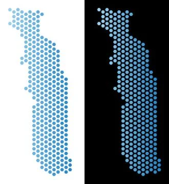 Togo Map Hexagonal Scheme Ilustração Stock