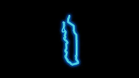 Togo Map Outline Neon Lights Stock Footage 332850745