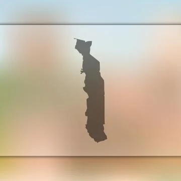 Togo map. Vector silhouette of Togo. Blurred background Stock Illustration