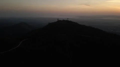 Togo Mountains: dimm light, slow moving; Drone 4K Stock Footage 282865535