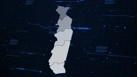 Togo network map Stock Footage 87978183