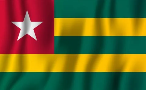 Togo realistic waving flag vector illustration. National country background s 스톡 일러스트