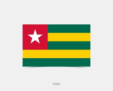 Togo Rectangle flag icon with shadow. Stock Illustration