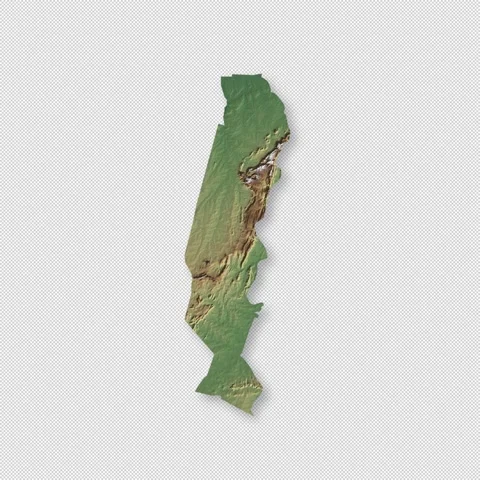 Togo Rotating 3D Relief Map Seamless Loop, Alpha Channel 4K 库存影片 340698576