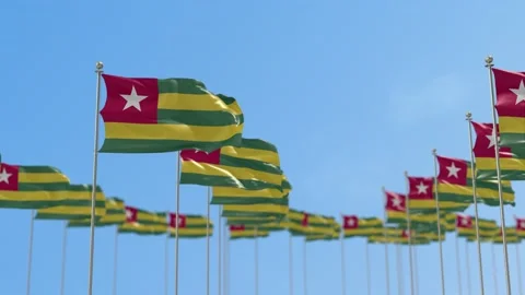 Togo Row Of Flags Animation Stock-Footage 148799009
