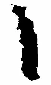 Togo silhouette map Stock Illustration