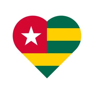 Togo vector flag heart on white background Stock Illustration