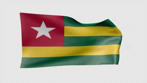 Togo Waving Flag Transparent Alpha Stock Footage 274437367