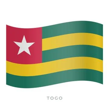 Togo waving flag vector icon. Vector illustration isolated on white. Stock Illustration