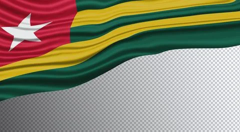 Togo Wavy Flag clipping path Stock Illustration