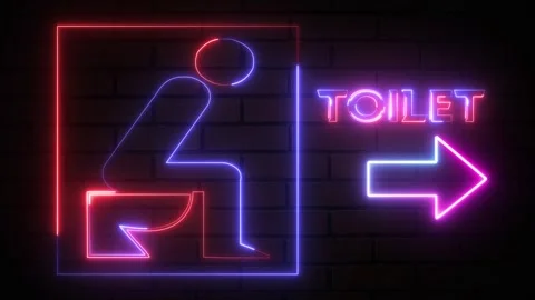 Toilet arrow pointer, silhouette of a man and a woman. Arrow direction toil.. Video stock 295934335